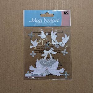 Jolee's Boutique Doves Ribbons & Hearts 3D Dimensional Handmade Sticker 9 PC New